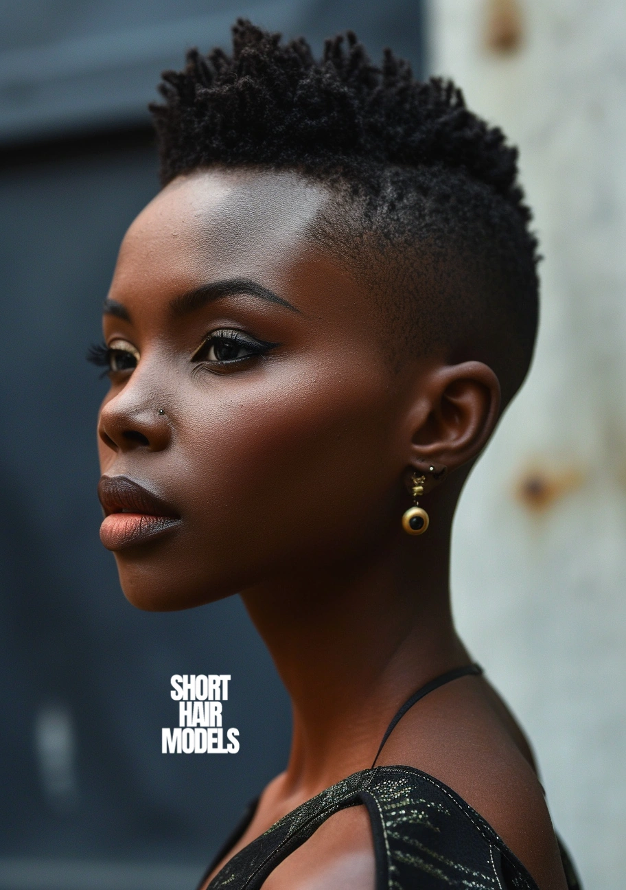 Kurze natürliche Fade-Haarschnitte für schwarze Frauen 2024