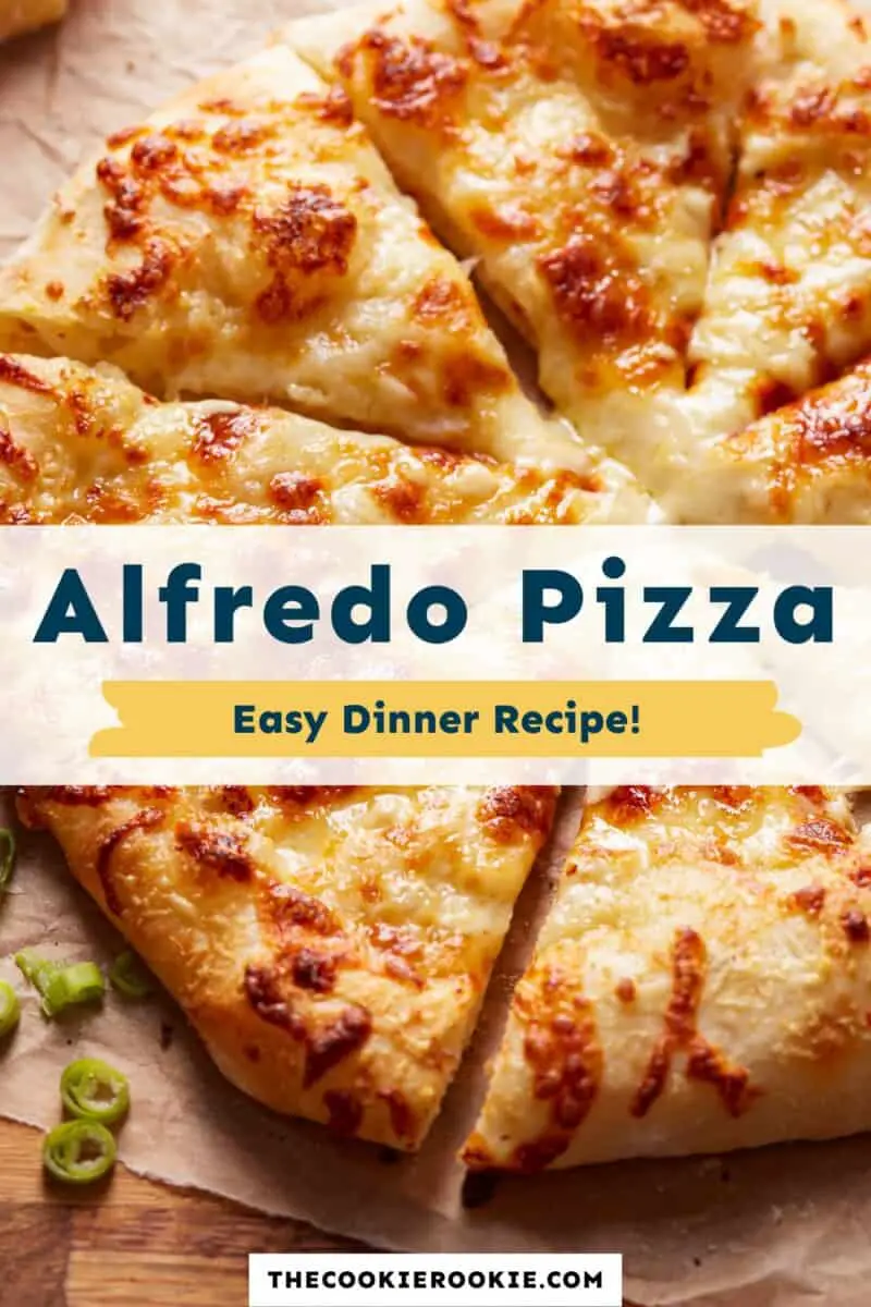 Einfaches Abendessenrezept für Alfredo-Pizza.