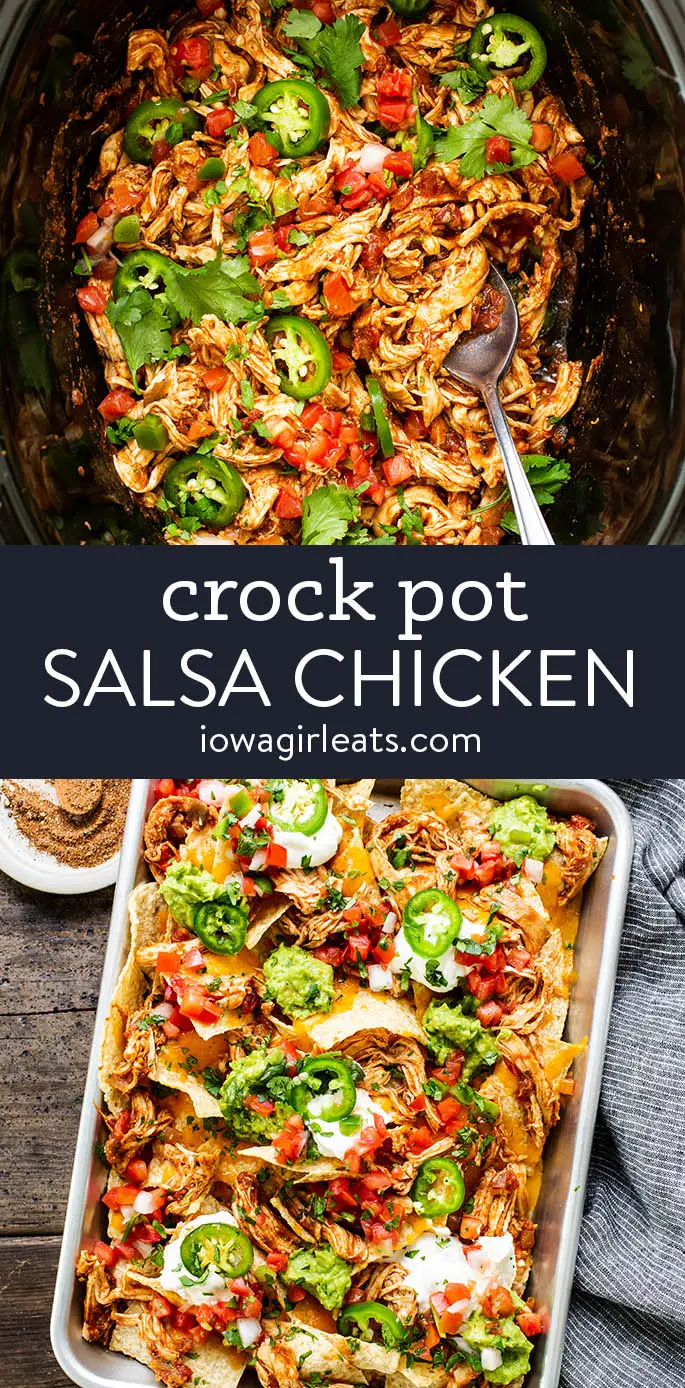 Fotocollage mit Salsa-Hähnchen aus dem Crock Pot