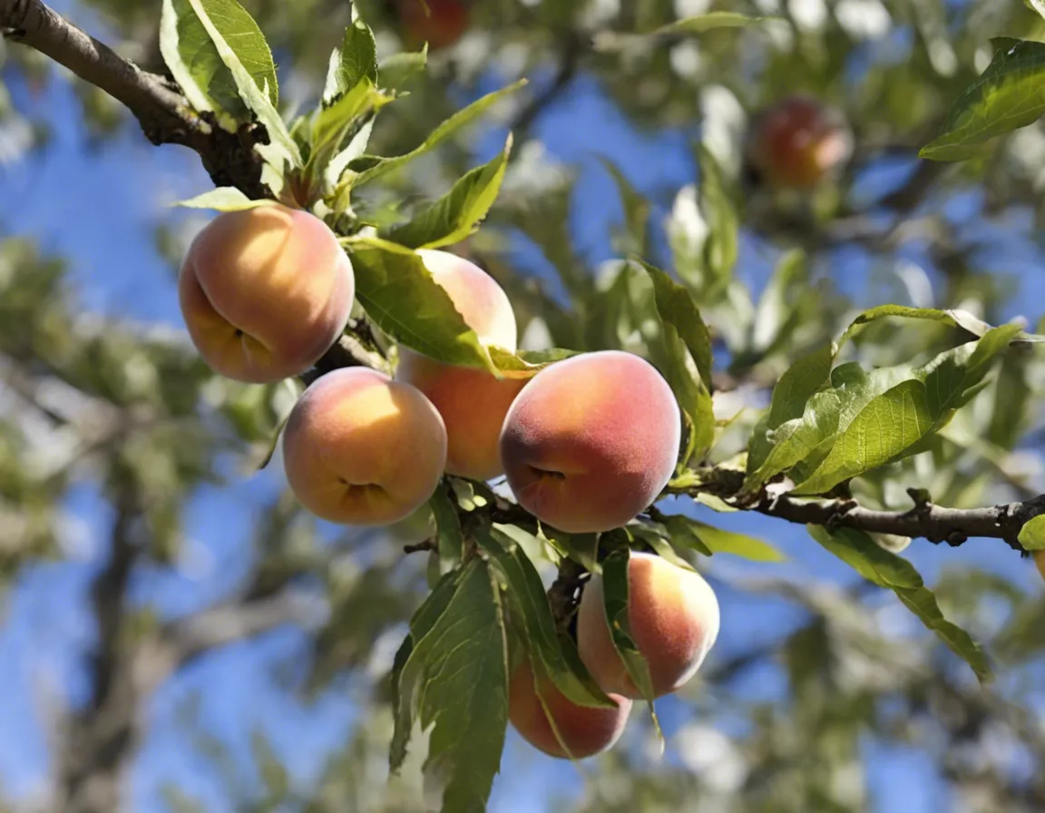 Pfirsichbaum mit Blattkräuselkrankheit