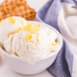 Homemade No Churn Creme Brulee Ice Cream in a bowl