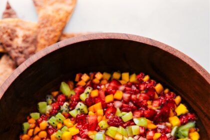 Easy Fruit Salsa Recipe in a large bowl.