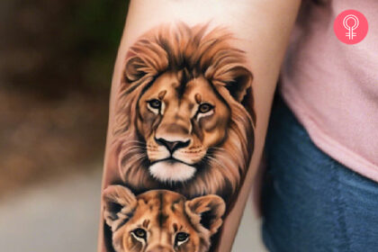 8 bedeutungsvolle Löwen- und Löwenjunges-Tattoo-Ideen