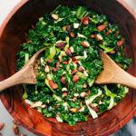 Chick-Fil-A Kale Salad copycat in a bowl tossed together and ready to be served.