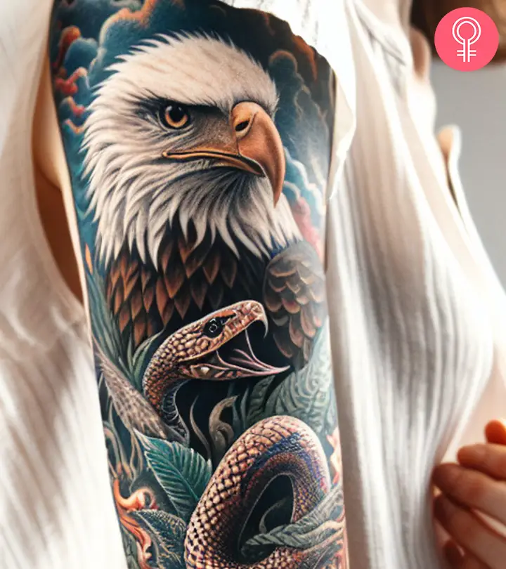 8 dynamische Adler- und Schlangen-Tattoo-Ideen