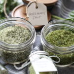 fresh herb salt in jars