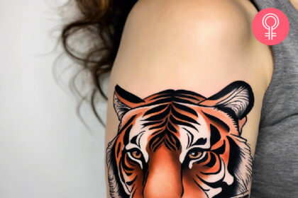 8 Tiger- und Rosen-Tattoo-Ideen, die wilde Eleganz ausdrücken