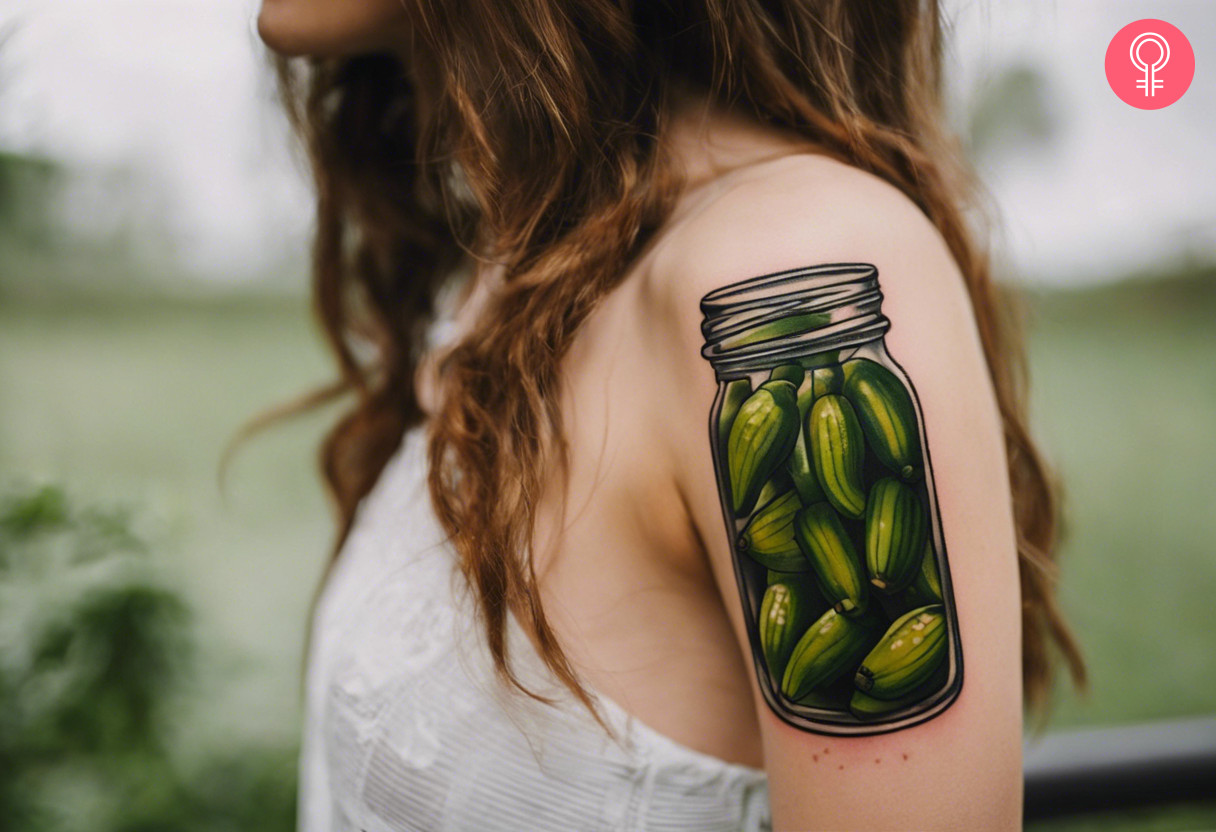 Traditionelles Gurkentattoo auf dem Arm