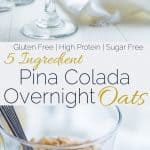 Collagebild von Pina Colada Overnight Oats. Rezept auf Foodfaithfitness.com