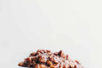 Stacked no bake cookies ready to be enjoyed.