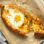 khachapuri on baking sheet