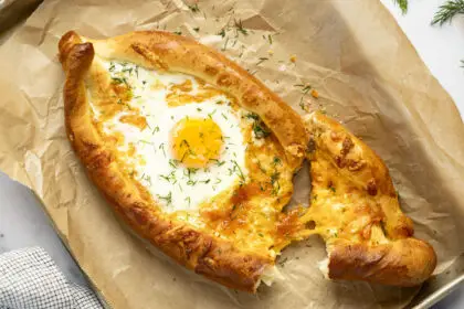 khachapuri on baking sheet