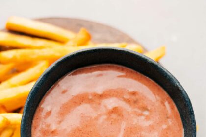 The best fry sauce ready to be enjoyed with a side of fries.